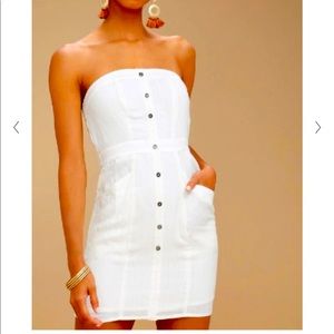 Lulus white strapless dress